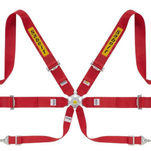 SABELT HARNESS SALOON STEEL 6PT 3"/3" RED