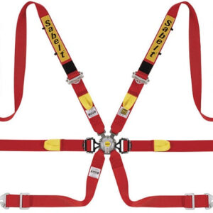 SABELT HARNESS SILVER LPM 6PNT 2"/2" HANS RED
