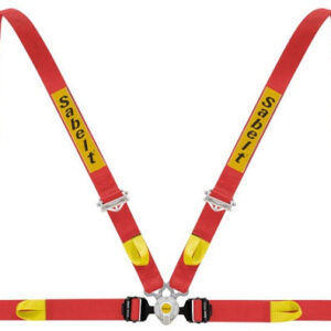 SABELT HARNESS SILVER 911 PASSENGER 6PNT 2"/2" HANS RED