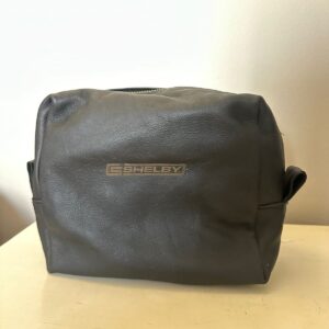 SHELBY GENUINE LEATHER TOILETRY BAG BLACK